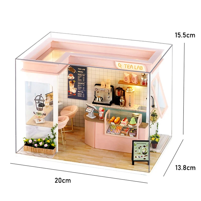Doodad Co. DIY Dollhouse Kit — 3D Wooden Puzzle, Miniature Build