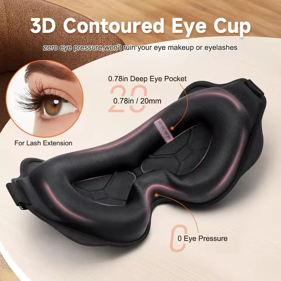 Doodad Co. 3D Contoured Sleep Mask — Blocks Light, Eye Cup Design