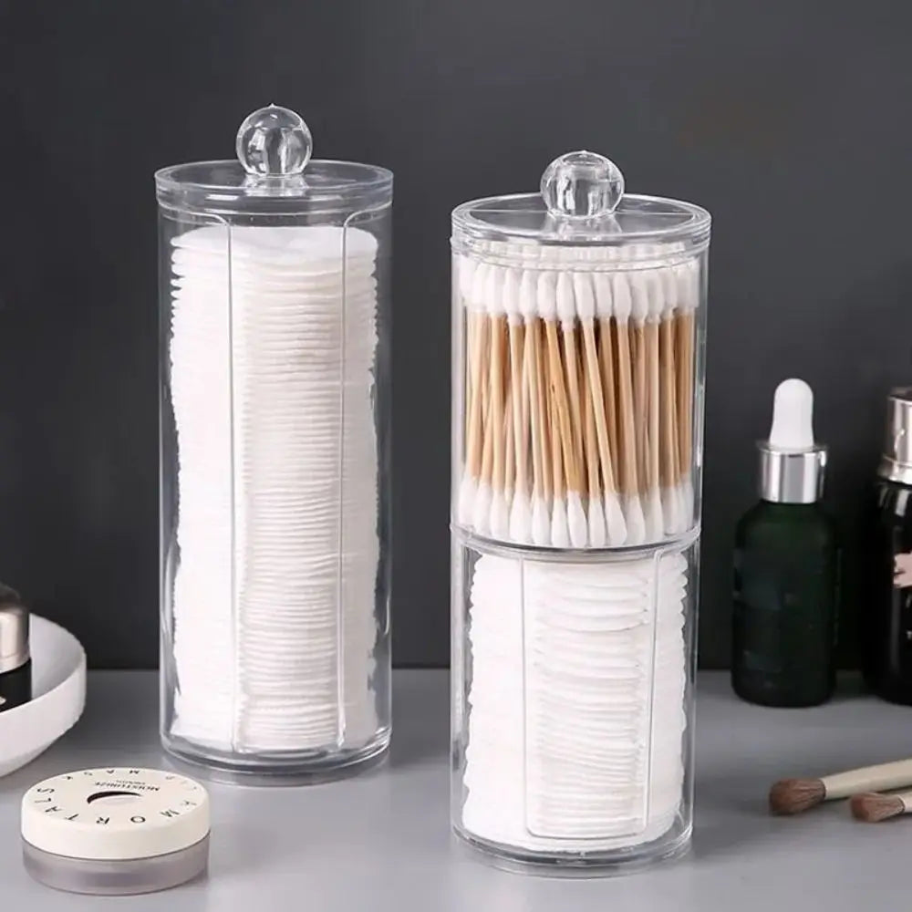Doodad Co. Cotton Swab Storage Box — Clear Acrylic, Portable Case