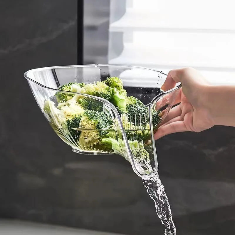 Doodad Co. Dry-Wet Drain Rack — Dual Compartment, Sink Filter Basket