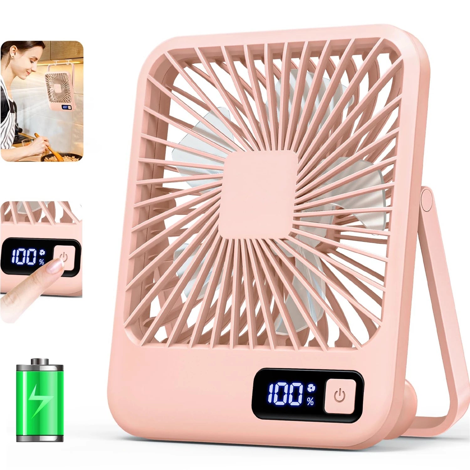 Doodad Co. Rechargeable Desk Fan — Quiet, Tilt-Adjustable, USB Portable