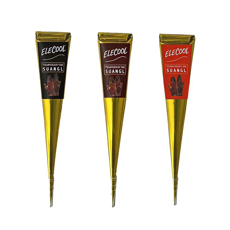 Doodad Co. Henna Tattoo Cones — Multi-Color Set, Temporary Body Art