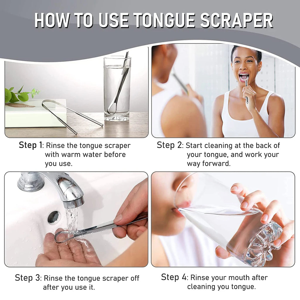 Doodad Co. Metal Tongue Scraper — Stainless Steel, Portable Design