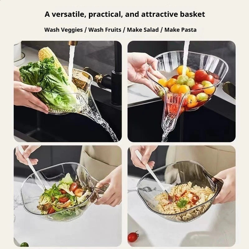 Doodad Co. Dry-Wet Drain Rack — Dual Compartment, Sink Filter Basket
