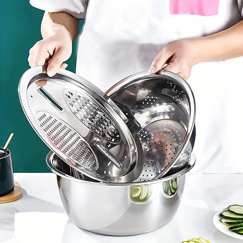 Doodad Co. 3-in-1 Mixing Bowl & Grater Set