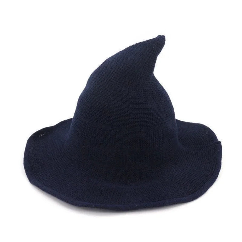 Doodad Co. Knit Witch Hat — Cozy Wool Blend, Vintage Halloween Costume Accessory