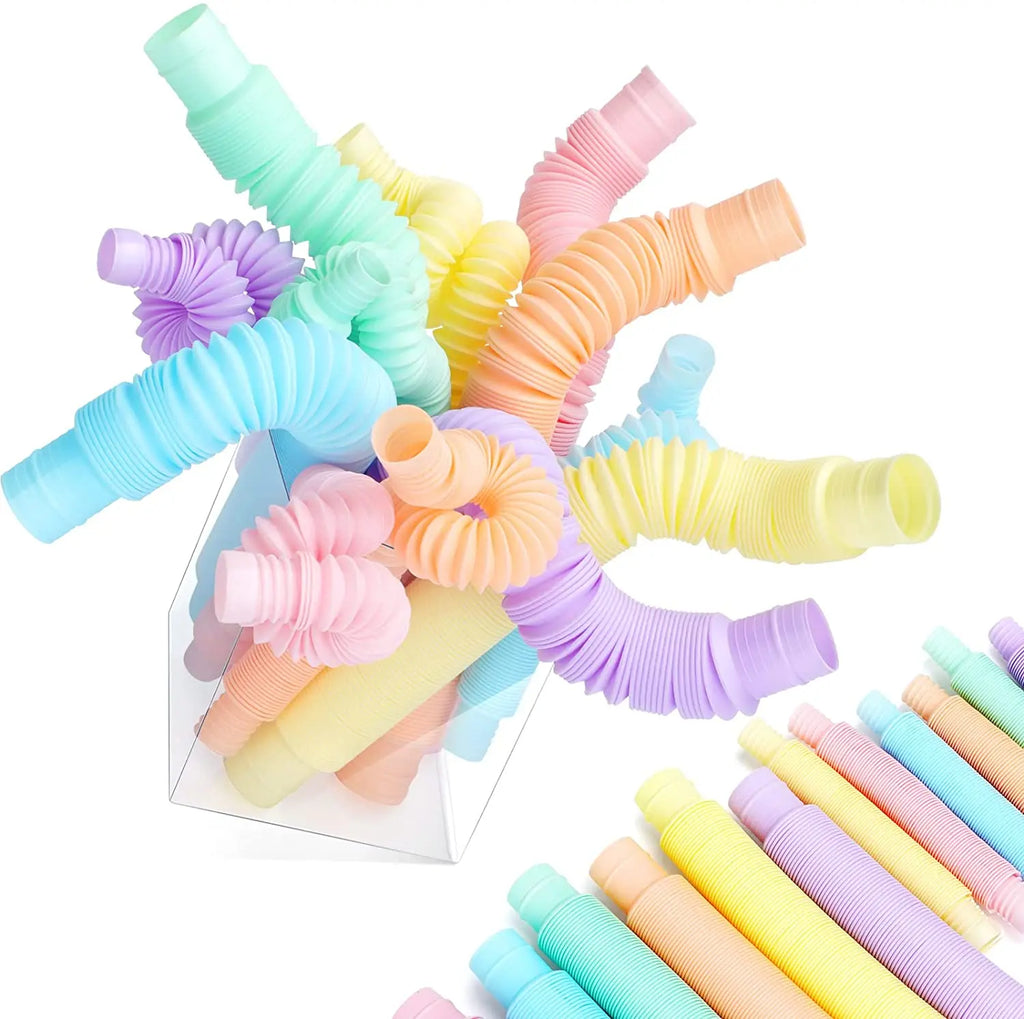 Doodad Co. Pop Tube Fidget Toys — Heavy-Duty, 4-Piece Set