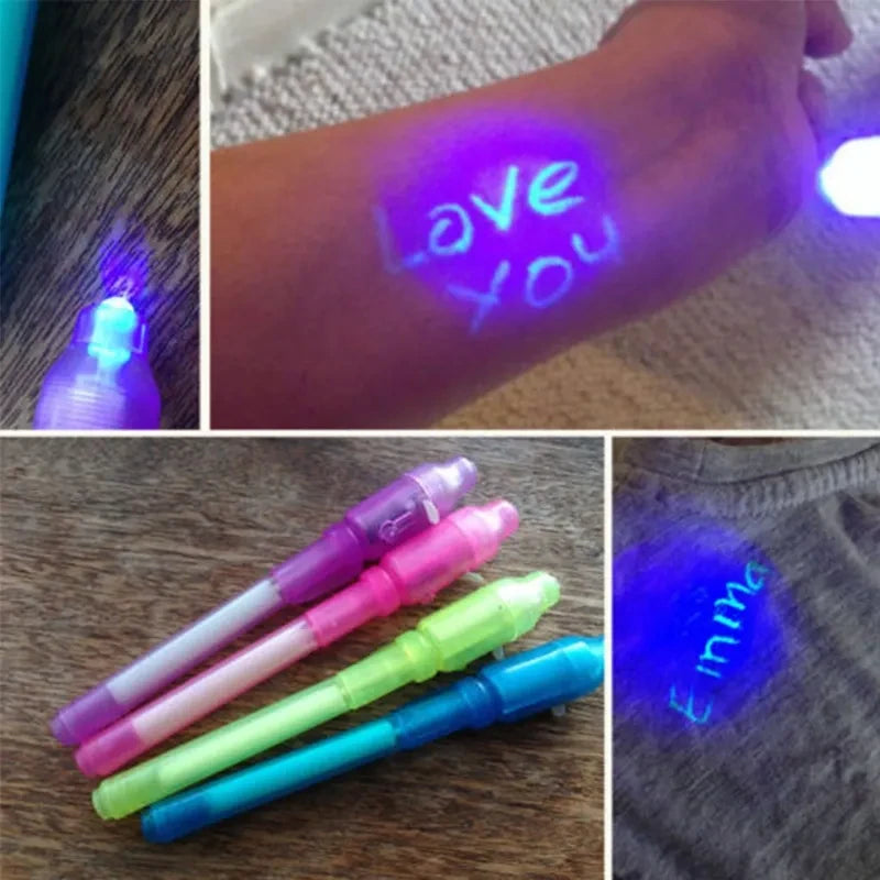 Doodad Co. Invisible Ink Spy Pen — UV Light Included, Secret Messages