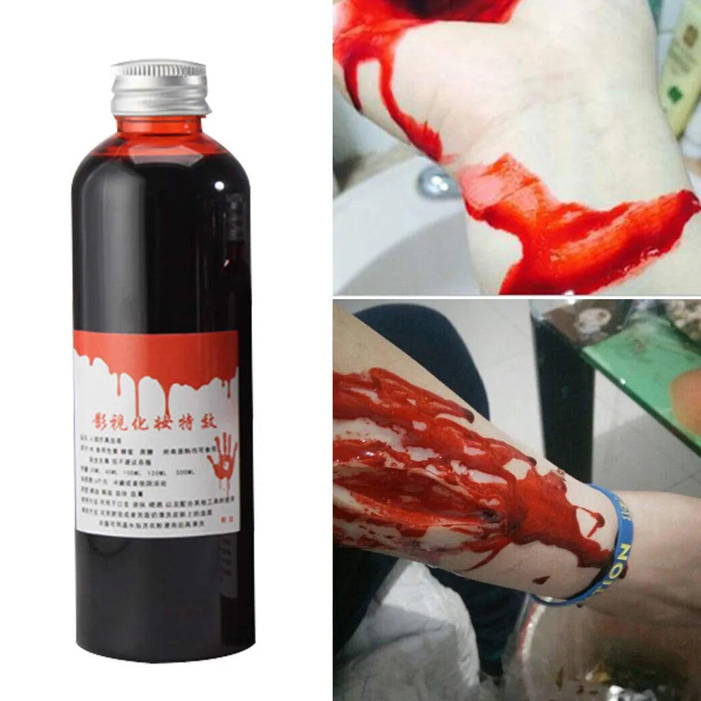 Doodad Co. Fake Blood Bottle — Realistic Cosplay Prop, Easy-Pour Halloween Gore