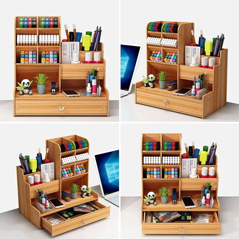 Doodad Co. Wooden Desk Organizer with Drawer
