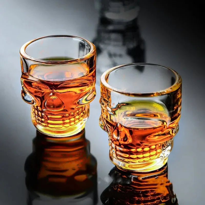 Doodad Co. Skull Shot Glass — Crystal-Clear Cup, Party Bar Essential