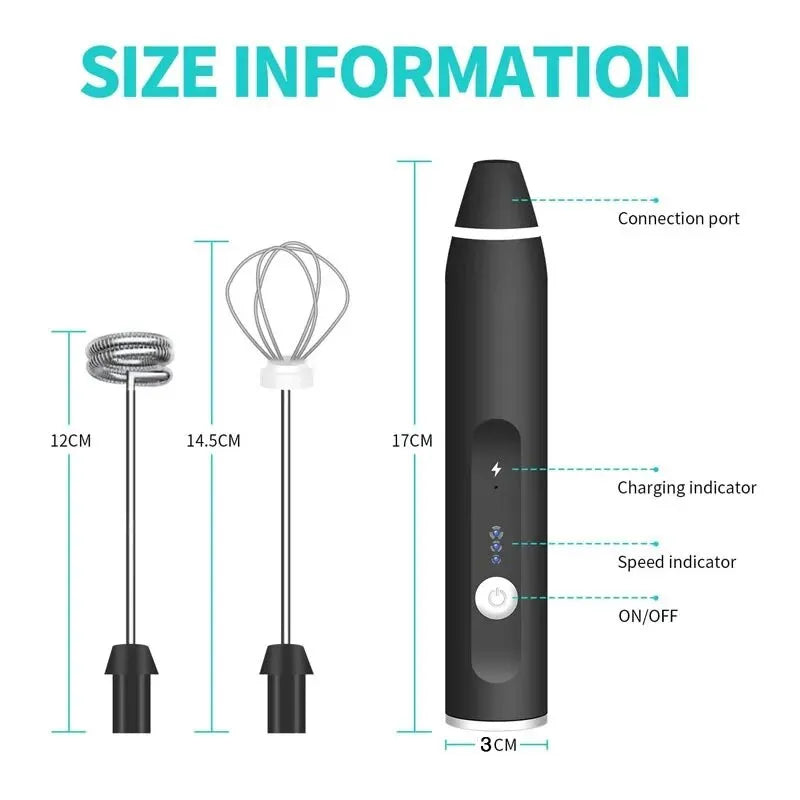 Doodad Co. Handheld Milk Frother — USB Rechargeable, Multi-Use Whisk