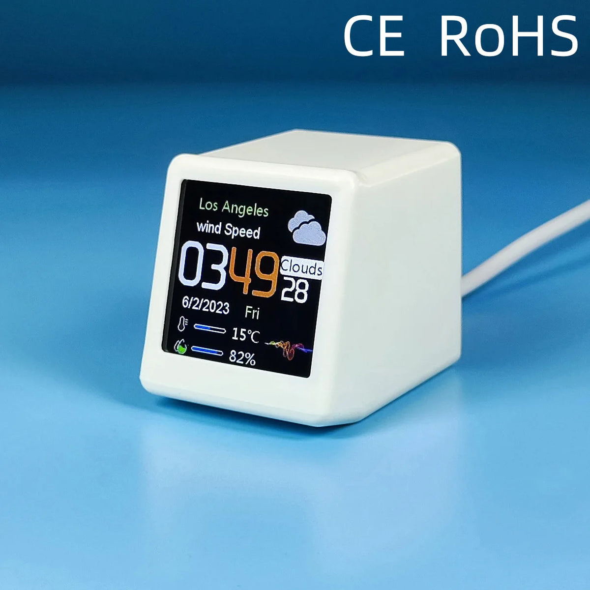 Doodad Co. Smart Desktop Weather Station — Temperature, Humidity & Time Display