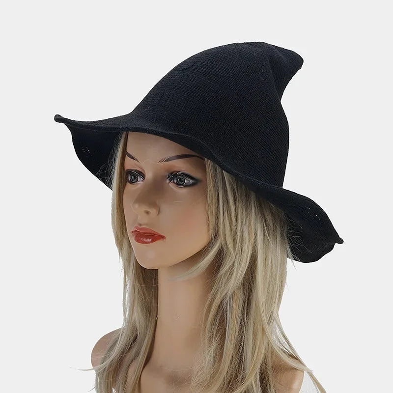 Doodad Co. Knit Witch Hat — Cozy Wool Blend, Vintage Halloween Costume Accessory