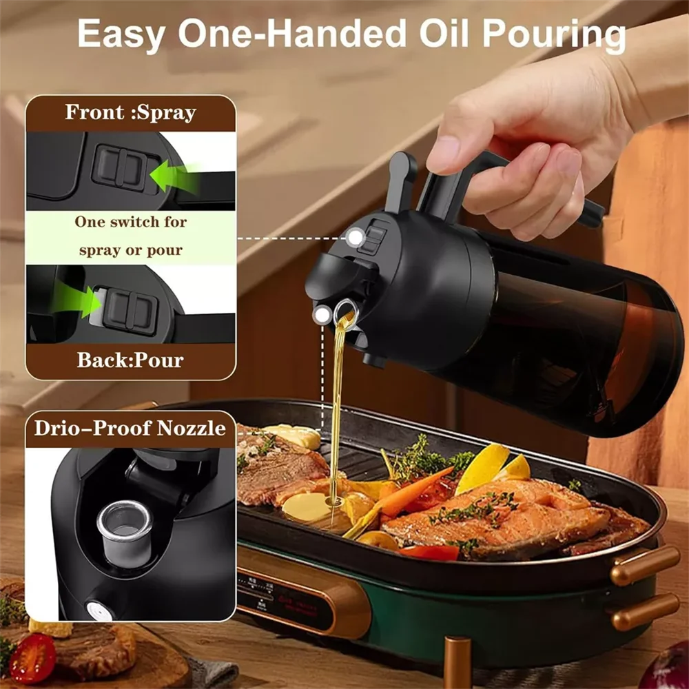 Doodad Co. 2-in-1 Glass Oil Sprayer & Dispenser