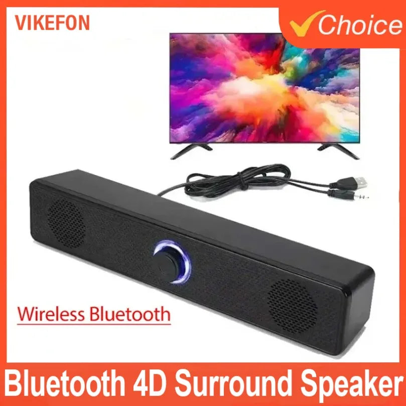 Doodad Co. Bluetooth Soundbar — 3D Surround Sound, Built-In Subwoofer