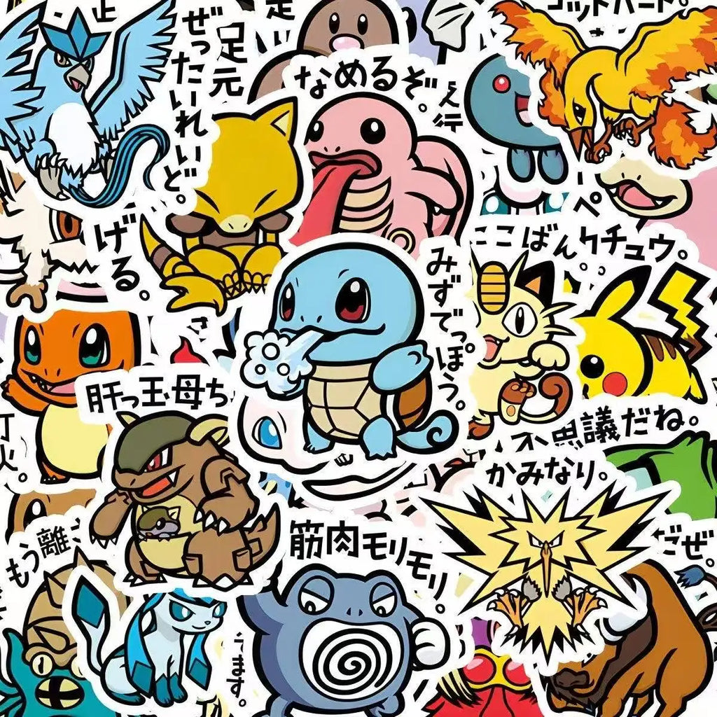Doodad Co. Anime Character Stickers — 56-Piece Set, Waterproof Decals