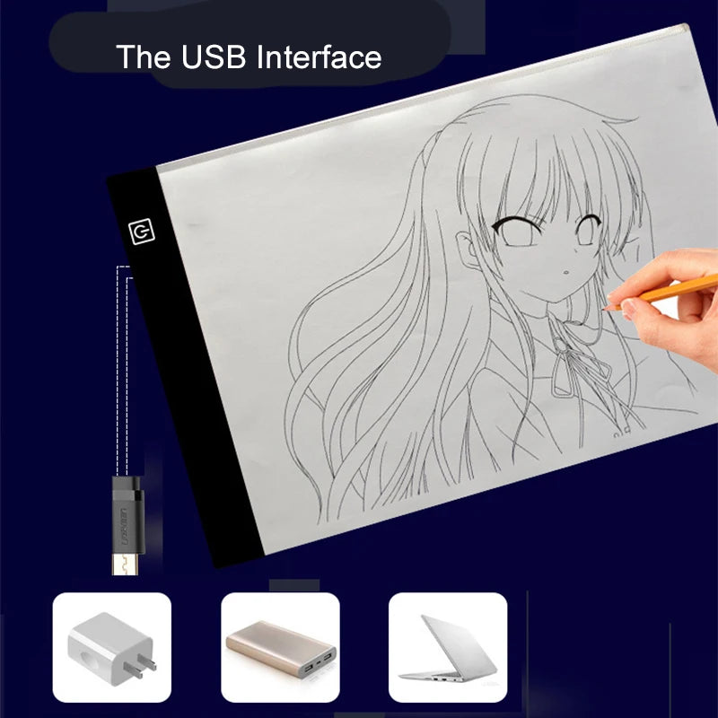 Doodad Co. LED Tracing Light Pad — 3-Level Dimmable, Drawing Board