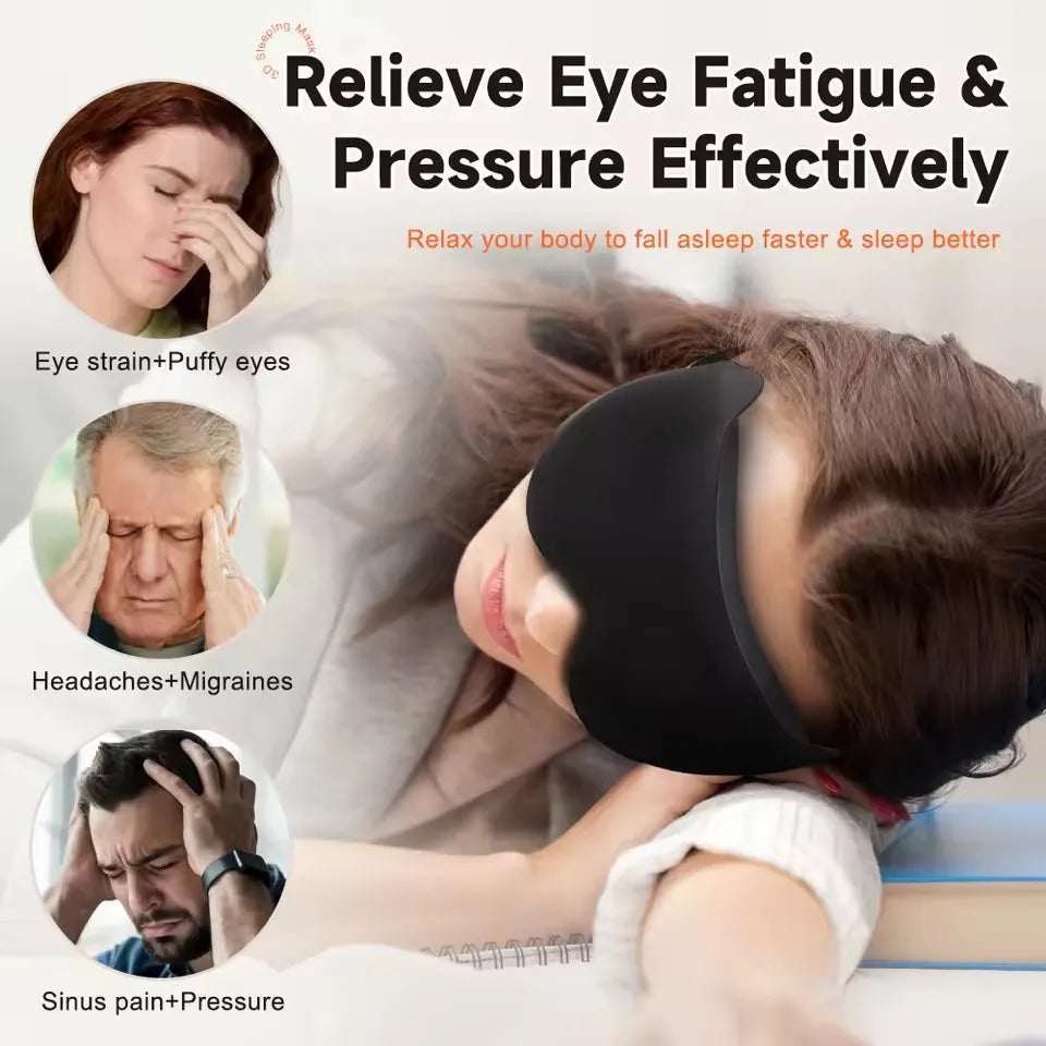 Doodad Co. 3D Contoured Sleep Mask — Blocks Light, Eye Cup Design