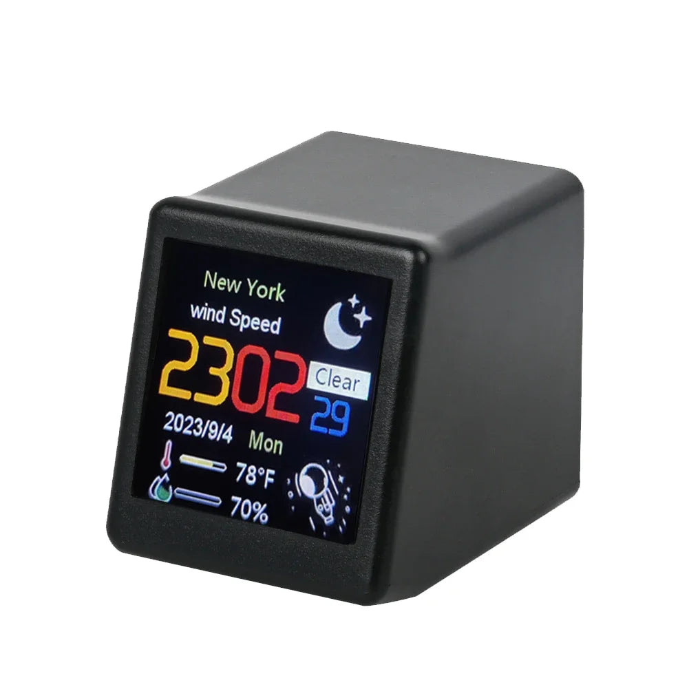 Doodad Co. Smart Desktop Weather Station — Temperature, Humidity & Time Display