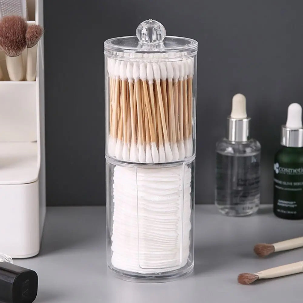 Doodad Co. Cotton Swab Storage Box — Clear Acrylic, Portable Case