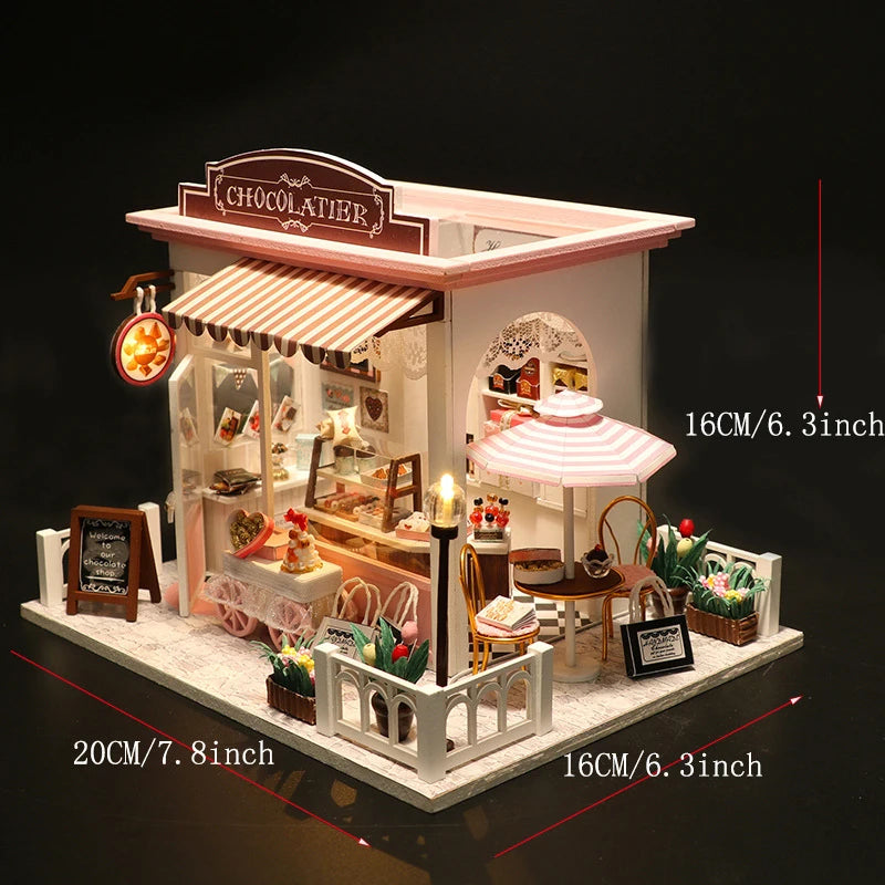 Doodad Co. DIY Dollhouse Kit — 3D Wooden Puzzle, Miniature Build