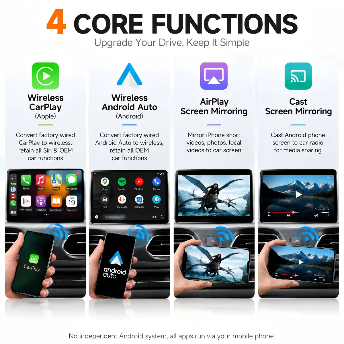 Doodad Co. 4-in-1 Wireless CarPlay Adapter — Instant Wired-to-Wireless Upgrade