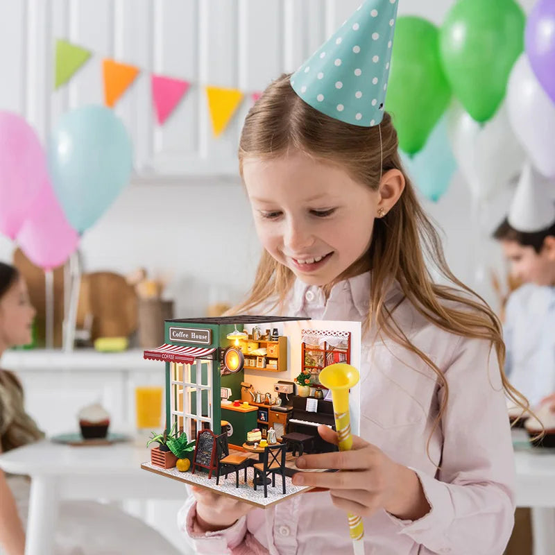 Doodad Co. DIY Dollhouse Kit — 3D Wooden Puzzle, Miniature Build