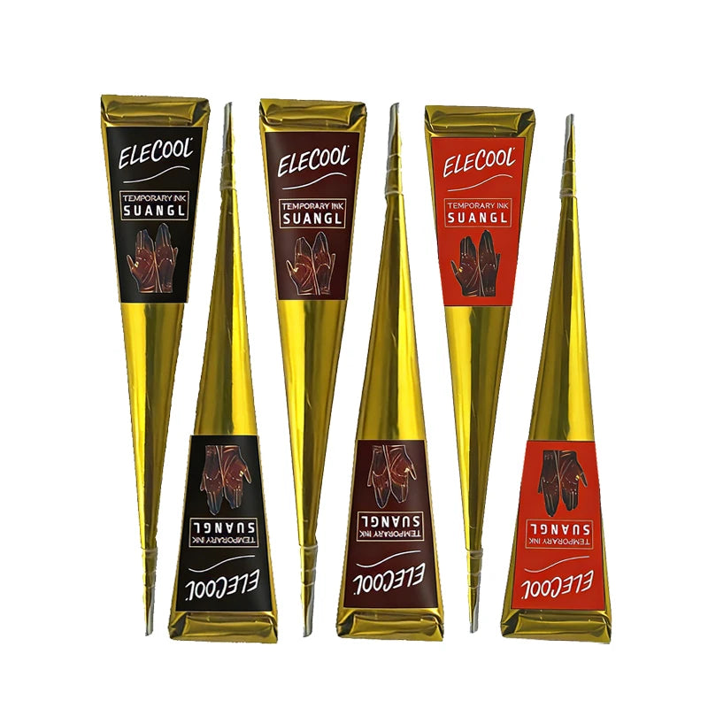 Doodad Co. Henna Tattoo Cones — Multi-Color Set, Temporary Body Art