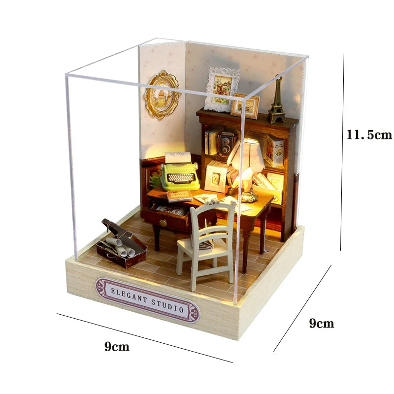 Doodad Co. DIY Dollhouse Kit — 3D Wooden Puzzle, Miniature Build