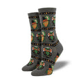 Doodad Co. Pumpkin Owl Crew Socks — Novelty Cotton, Unisex Halloween Fun