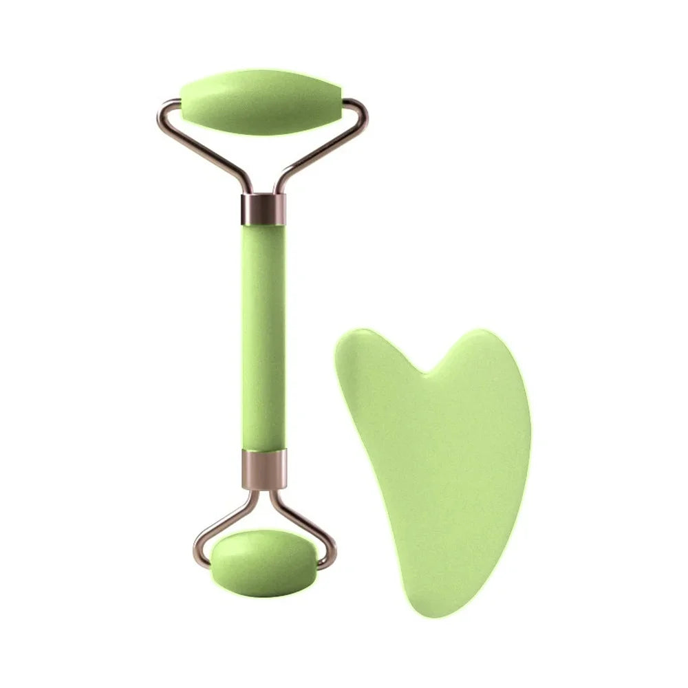 Doodad Co. Facial Massage Roller Set — Dual-End Roller, Gua Sha Included
