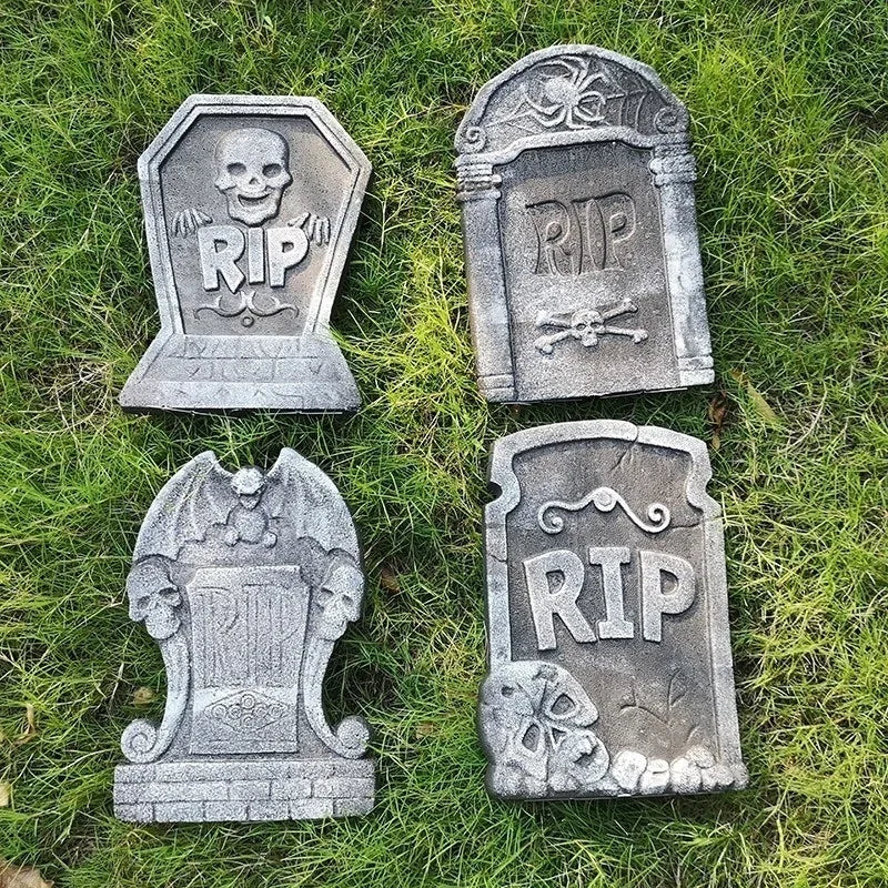 Doodad Co. RIP Tombstone Yard Stake — Lightweight Foam Prop, Spooky Graveyard Decor
