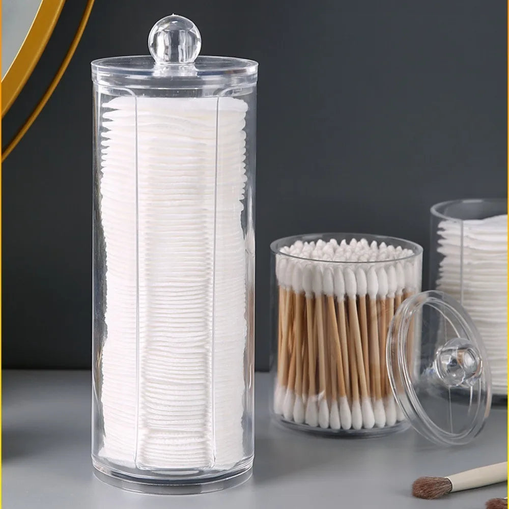Doodad Co. Cotton Swab Storage Box — Clear Acrylic, Portable Case