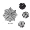 Doodad Co. Lace Skull & Spider Web Table Runner — Fireplace Mantel Scarf, Gothic Halloween Decor