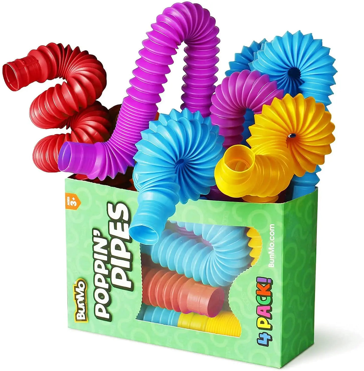 Doodad Co. Pop Tube Fidget Toys — Heavy-Duty, 4-Piece Set