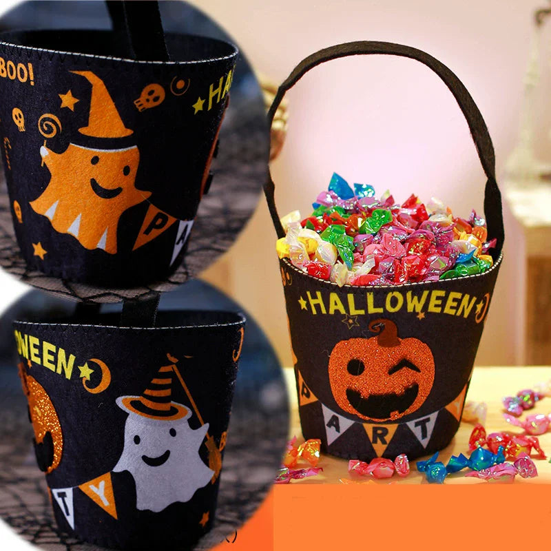 Doodad Co. Kids Trick-or-Treat Bucket Bag — Portable Candy Basket, Halloween Party Must-Have