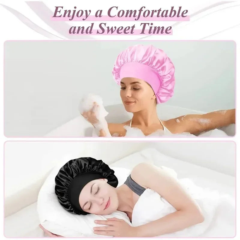 Doodad Co. Satin Sleep Bonnet — Silk-Lined, Large Fit