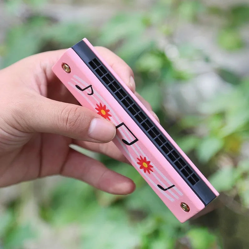 Doodad Co. Kids Wooden Harmonica — Beginner-Friendly, Musical Learning Toy