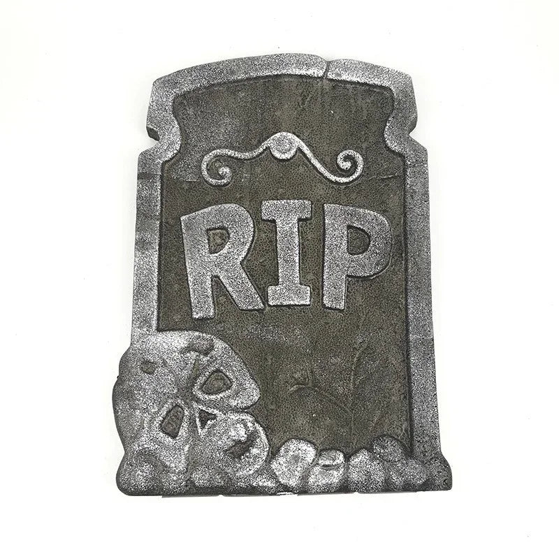 Doodad Co. RIP Tombstone Yard Stake — Lightweight Foam Prop, Spooky Graveyard Decor