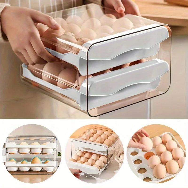 Doodad Co. Drawer Egg Holder — Double-Layer, Fridge Storage