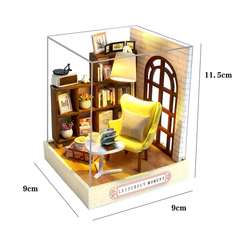 Doodad Co. DIY Dollhouse Kit — 3D Wooden Puzzle, Miniature Build