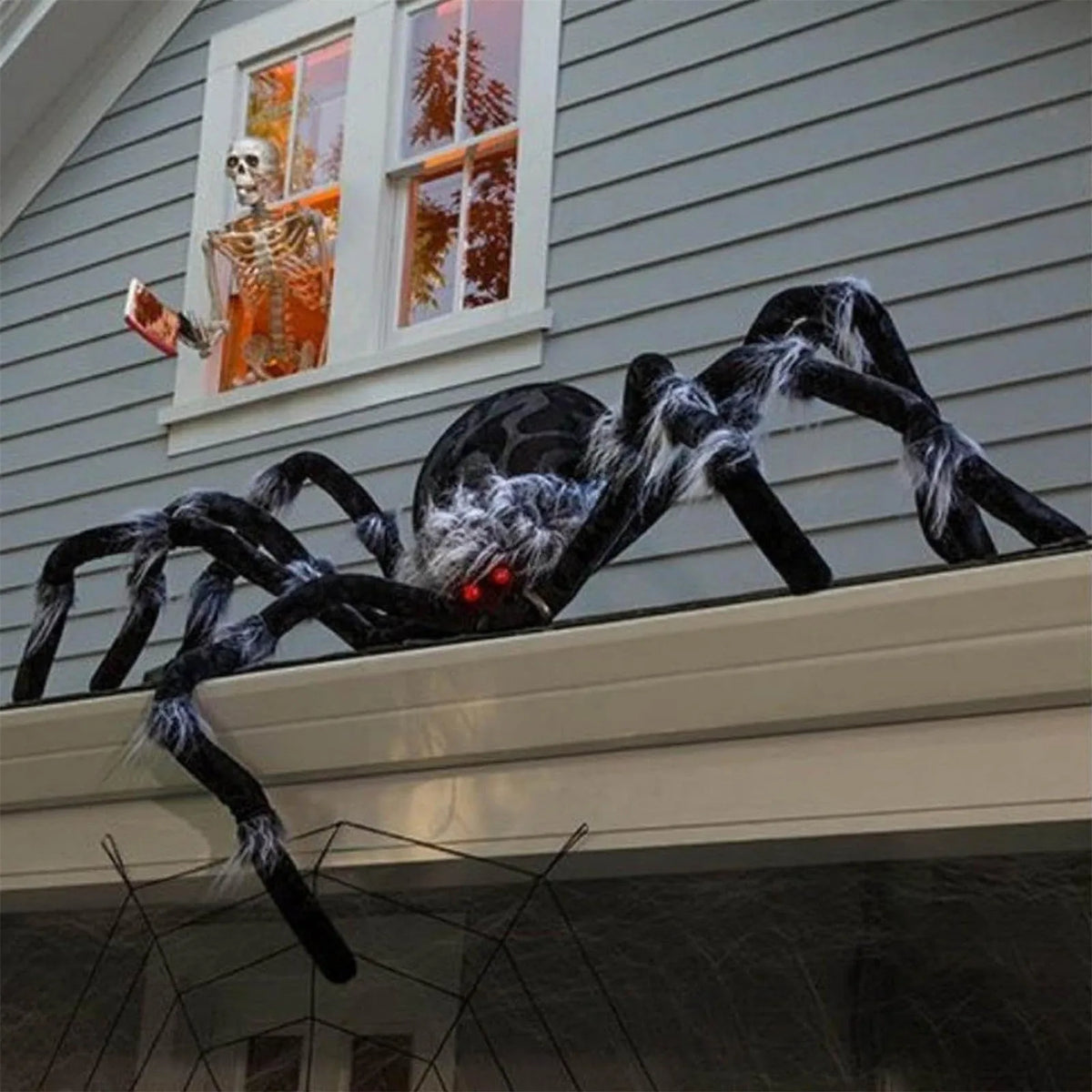 Doodad Co. Giant Hairy Spider Decoration — Realistic Outdoor Halloween Prop
