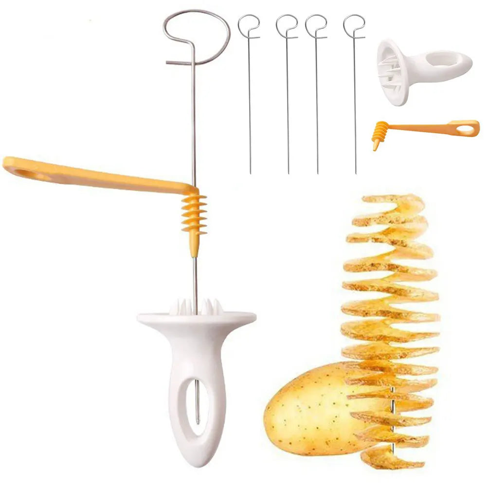 Doodad Co. Spiral Potato Slicer — Stainless Steel, Twisted Cut Design