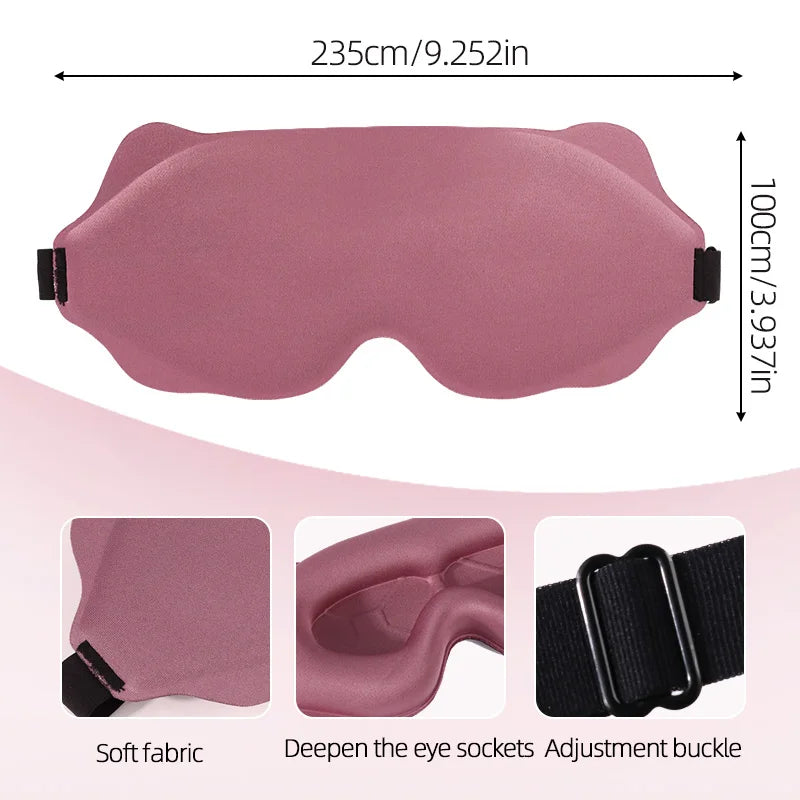 Doodad Co. 3D Contoured Sleep Mask — Blocks Light, Eye Cup Design