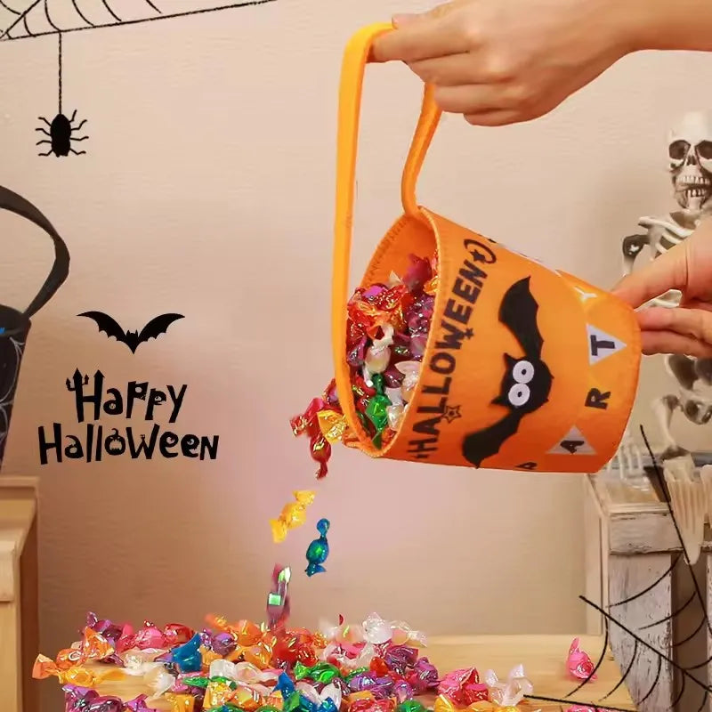 Doodad Co. Kids Trick-or-Treat Bucket Bag — Portable Candy Basket, Halloween Party Must-Have