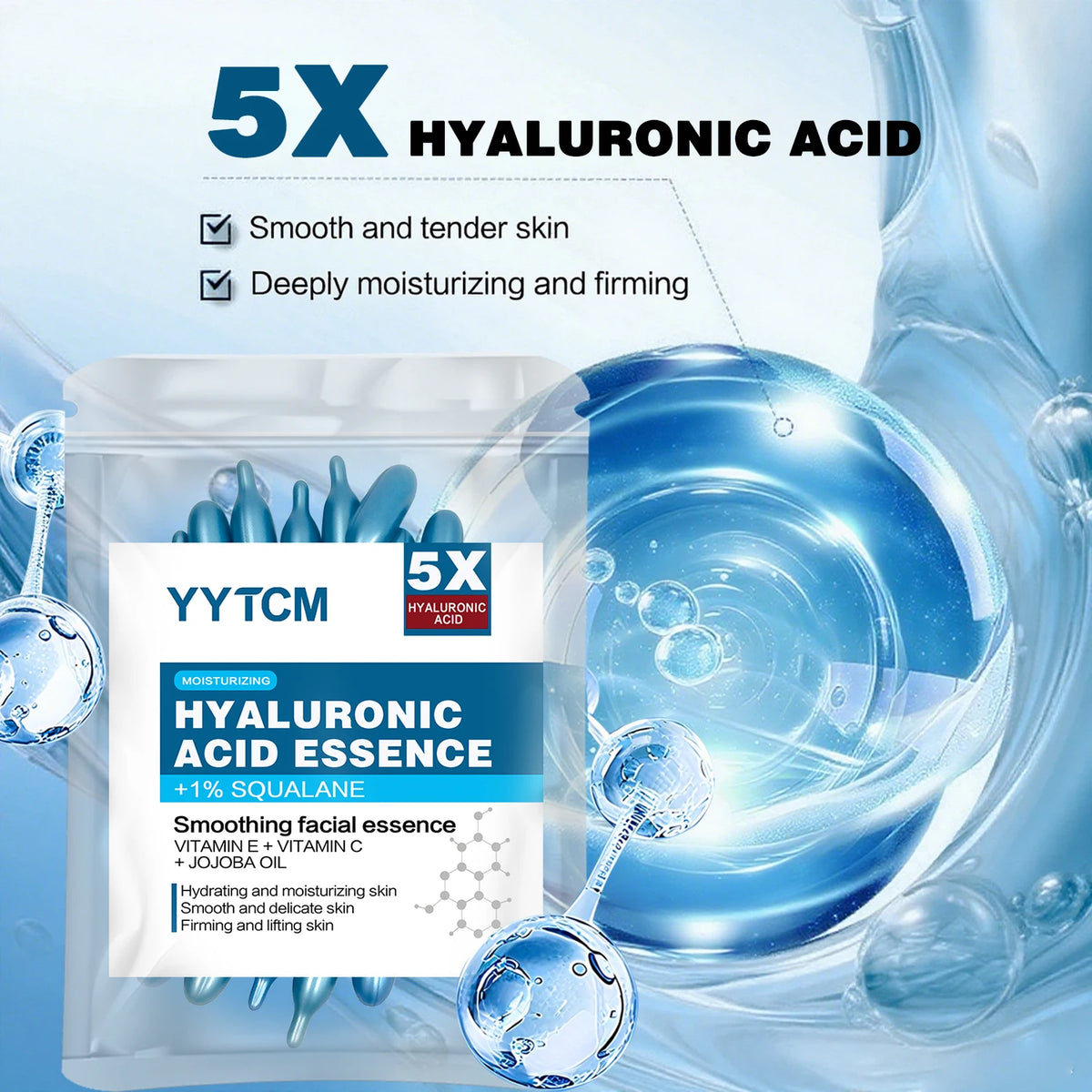 Doodad Co. Hyaluronic Acid Essence Capsules — Deep Moisturizing, 30-Capsule Pack