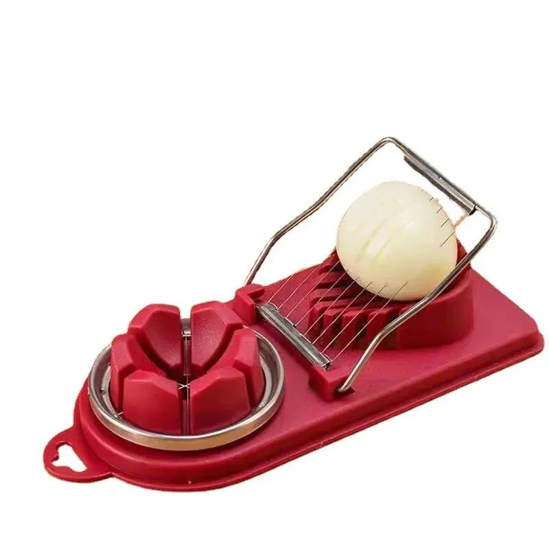 Doodad Co. Multifunctional Egg Slicer — Stainless Steel, 2-in-1 Cutter