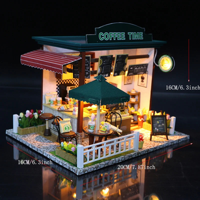Doodad Co. DIY Dollhouse Kit — 3D Wooden Puzzle, Miniature Build
