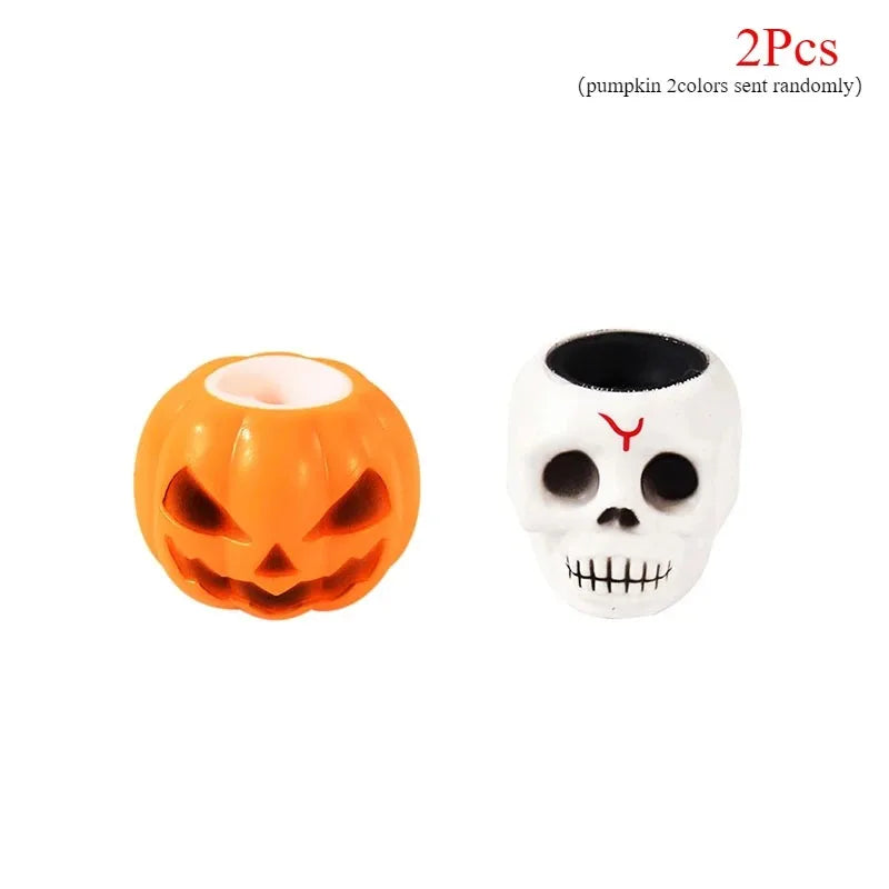 Doodad Co. Pumpkin Ghost Squeeze Pinch Toys — Silicone Stress Relief, Party Favors